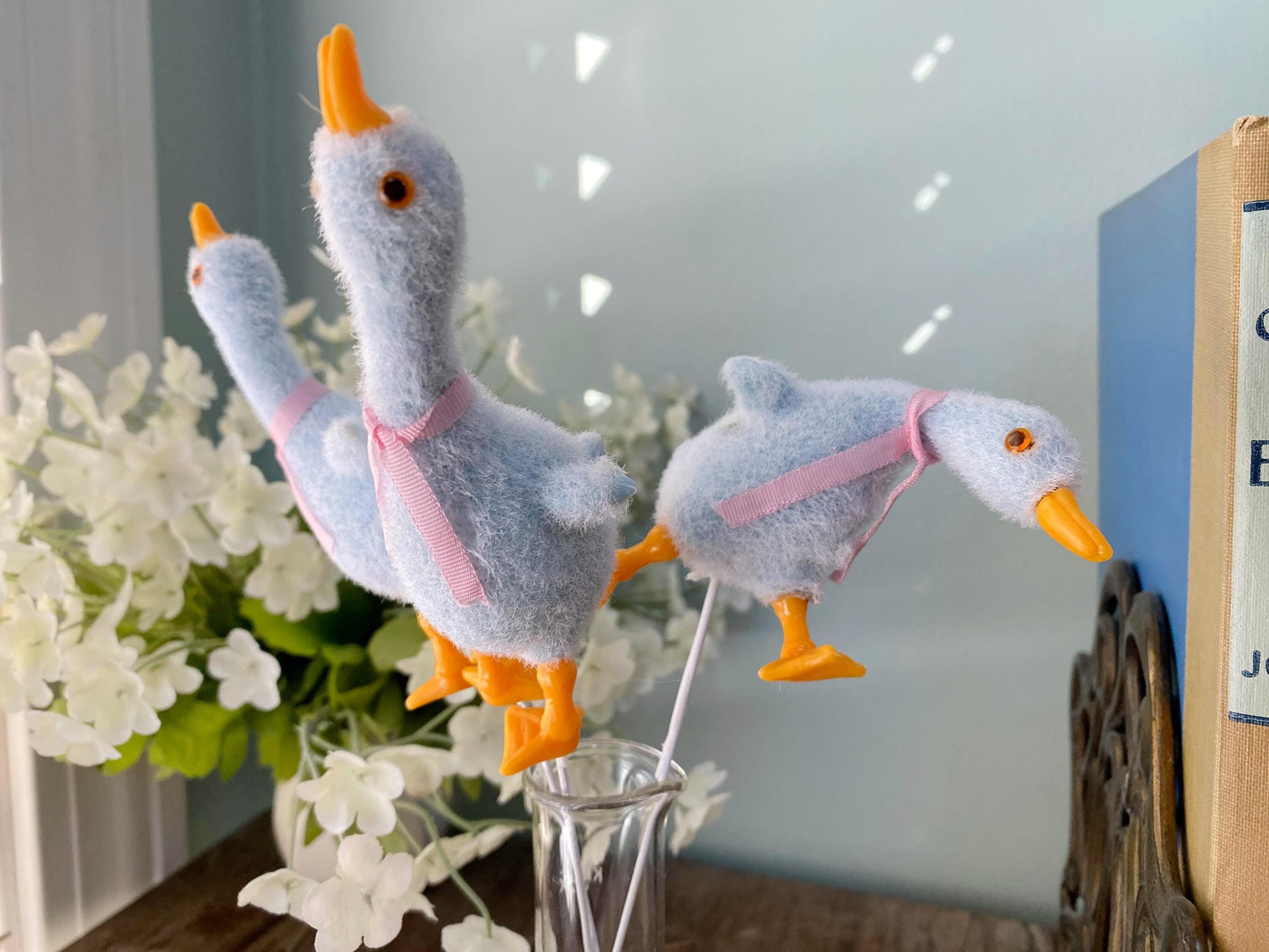 Vintage Flocked Geese Floral Picks at Duckwells