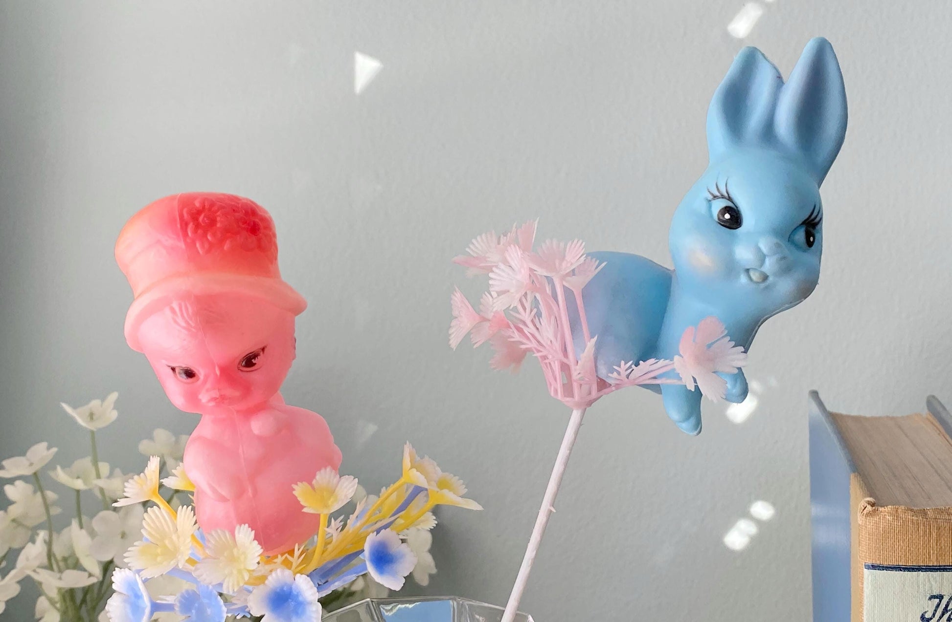 Vintage Bunny and Chick Floral Picks at Duckwells