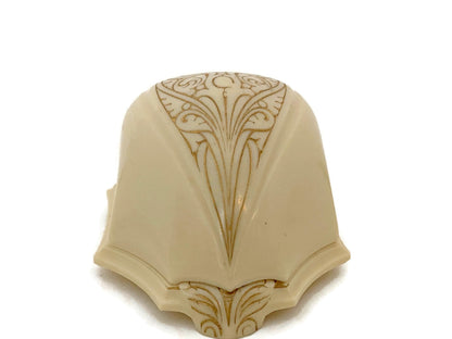 Antique Ring Box, Celluloid Clam Shell with Velvet Heart Interior at Duckwells