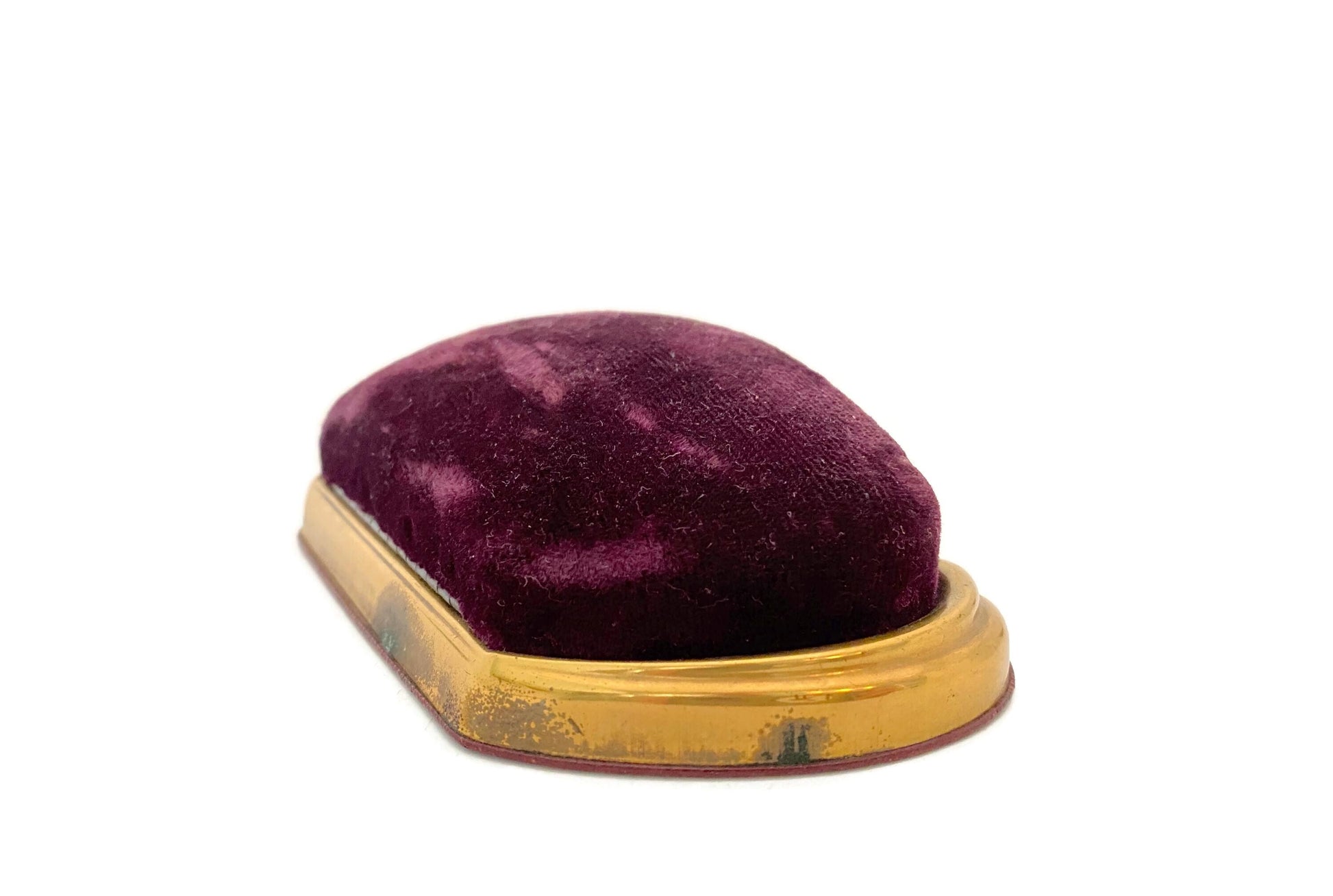 Vintage Imperial Watch Box in Velvet and Brass at Duckwells