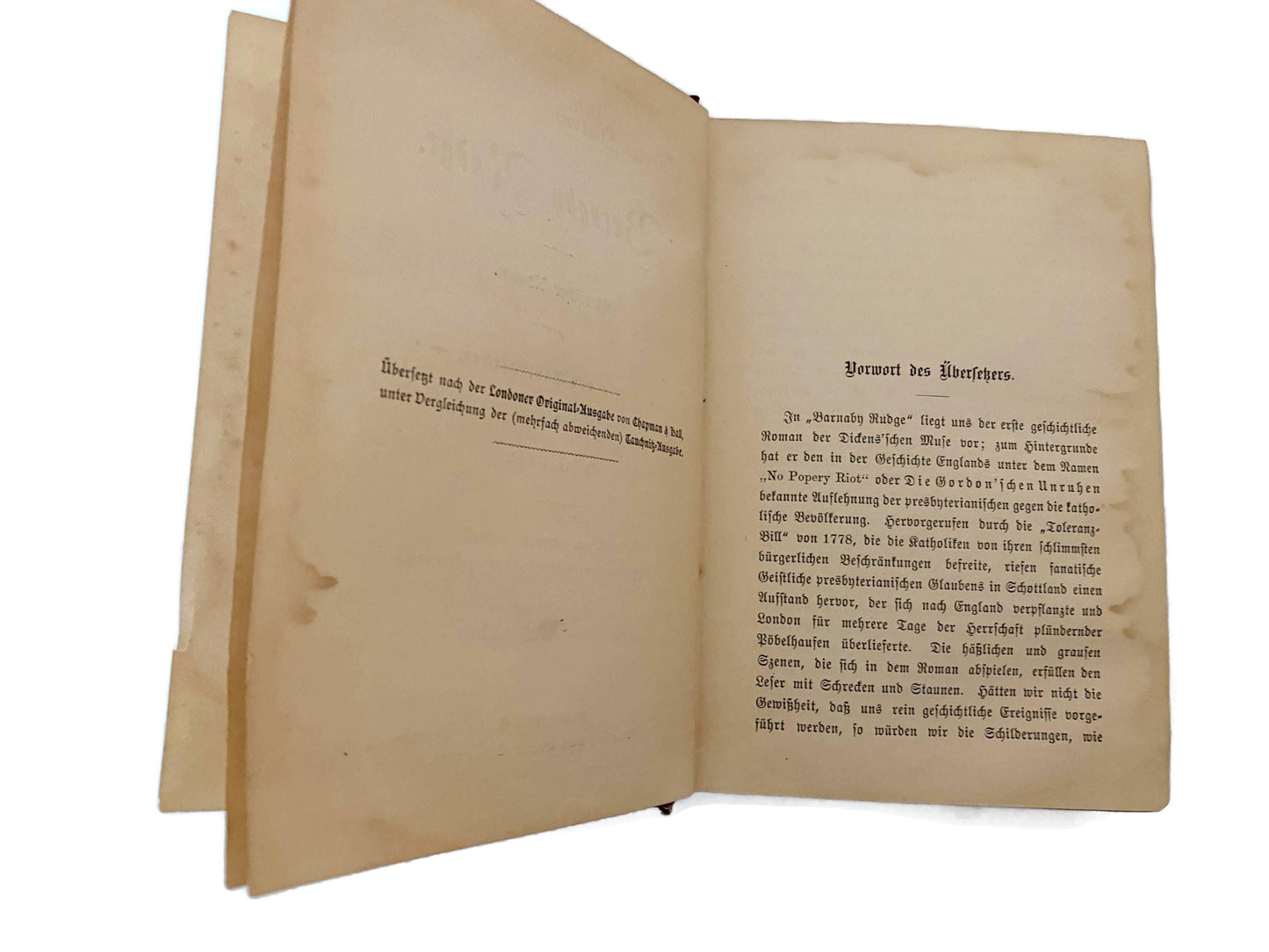 Antique German Edition of Charles Dickens' Novel, Barnaby Rudge at Duckwells