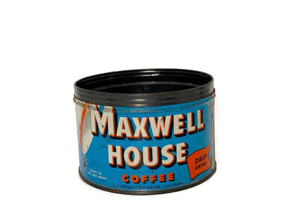 Midcentury Maxwell House Coffee Tin Can at Duckwells