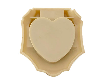 Antique Ring Box, Celluloid Clam Shell with Velvet Heart Interior at Duckwells
