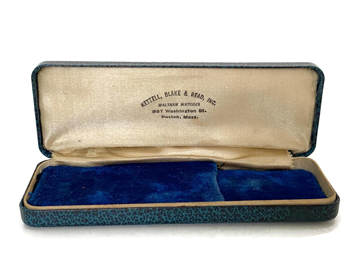 Antique Jewel Box, Leather with Boston Jewelry Store Imprint at Duckwells