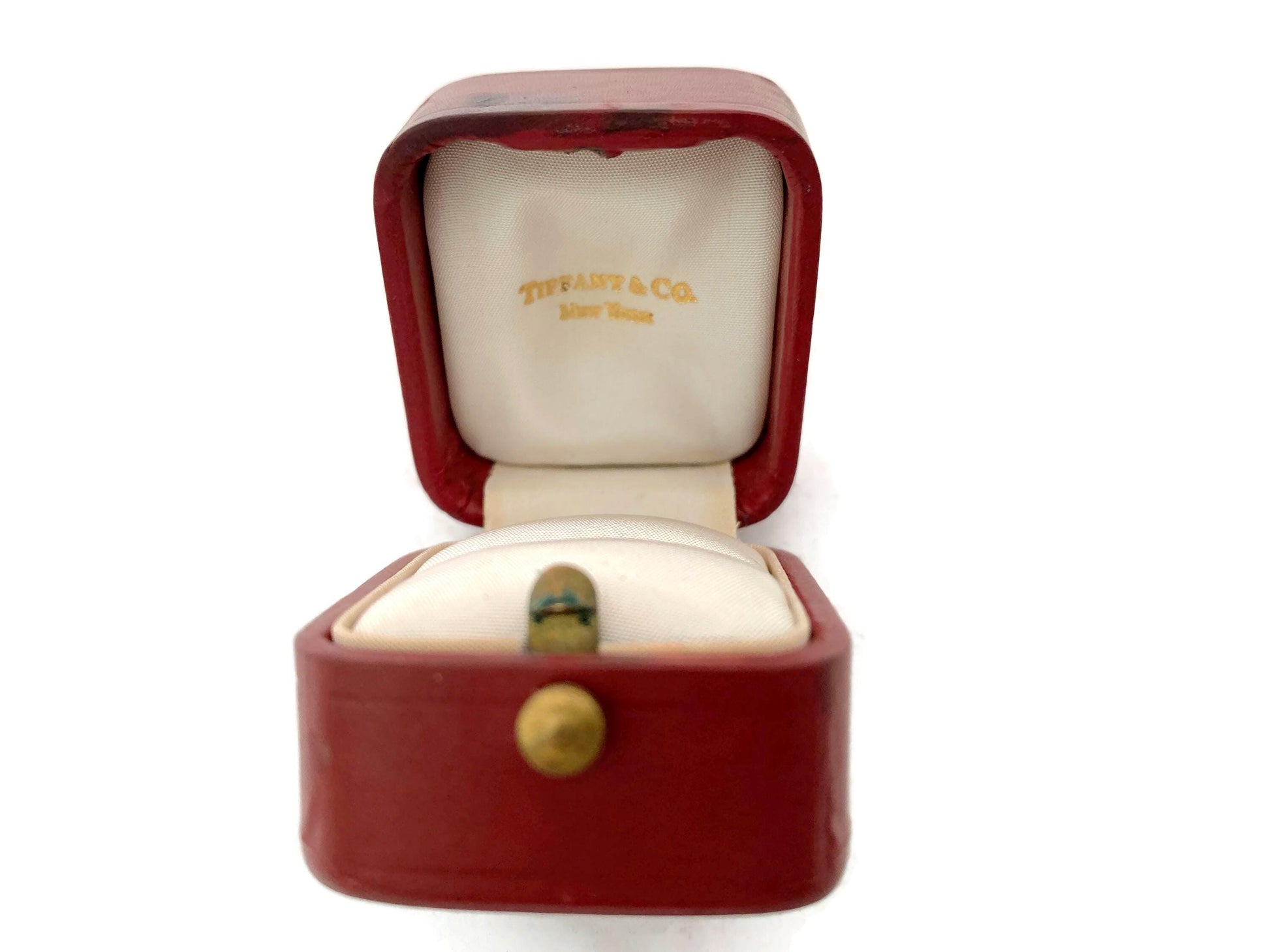 Antique Tiffany & Co. Jewel Box, Red Leather with Silk Interior at Duckwells