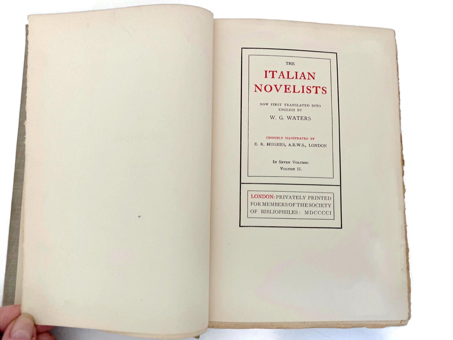 Antique Hardcover Book, The Italian Novelists, Volume Two at Duckwells