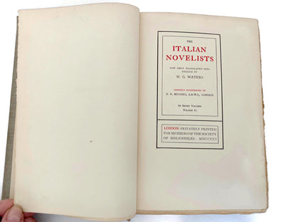 Antique Hardcover Book, The Italian Novelists, Volume Two at Duckwells