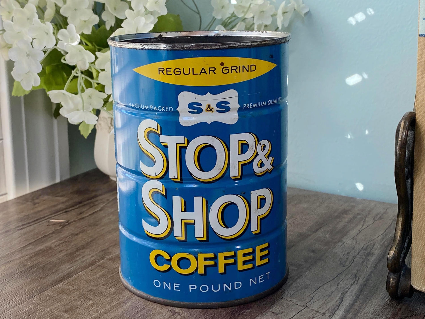Midcentury Stop & Shop Coffee Tin Can at Duckwells