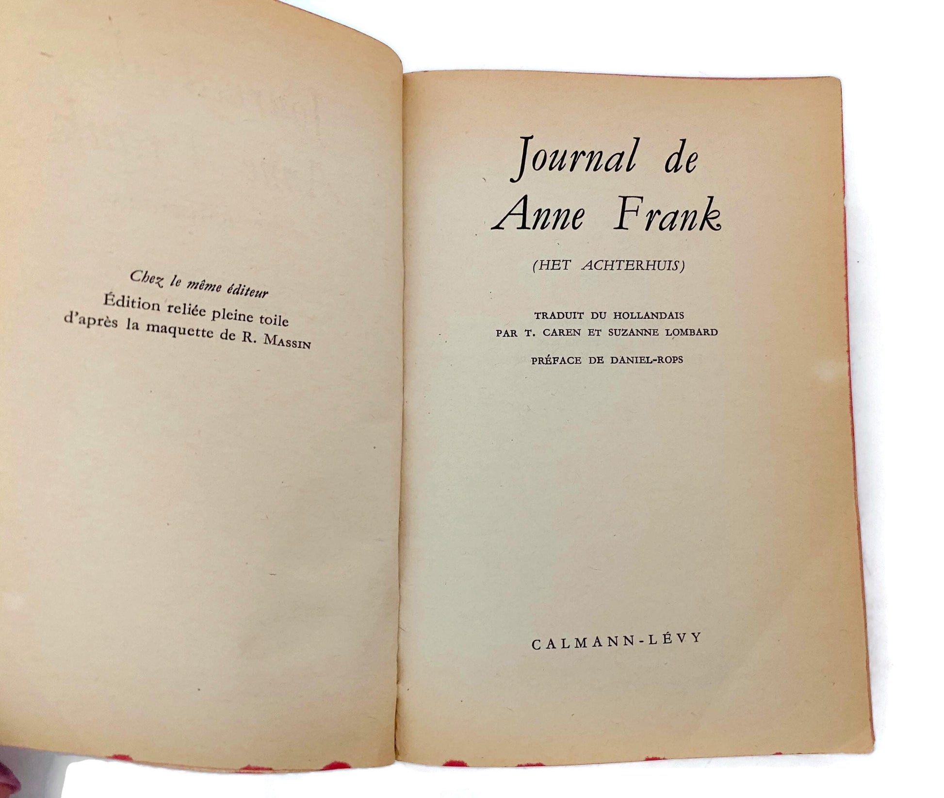 Vintage French Paperback Edition of The Diary of Anne Frank at Duckwells