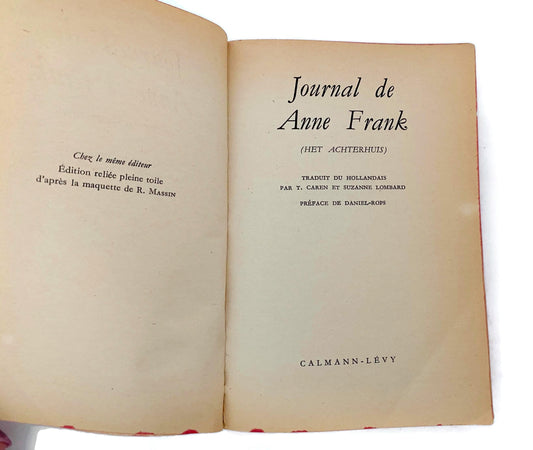 Vintage French Paperback Edition of The Diary of Anne Frank