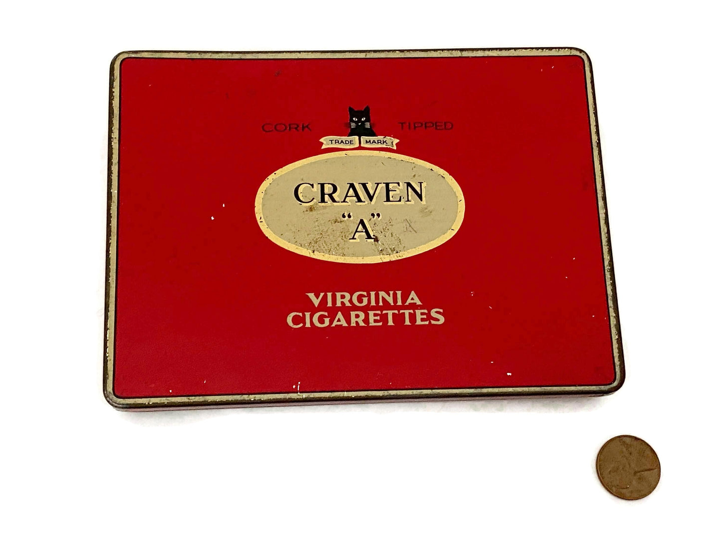 Antique Tin Raven Virginia Container at Duckwells