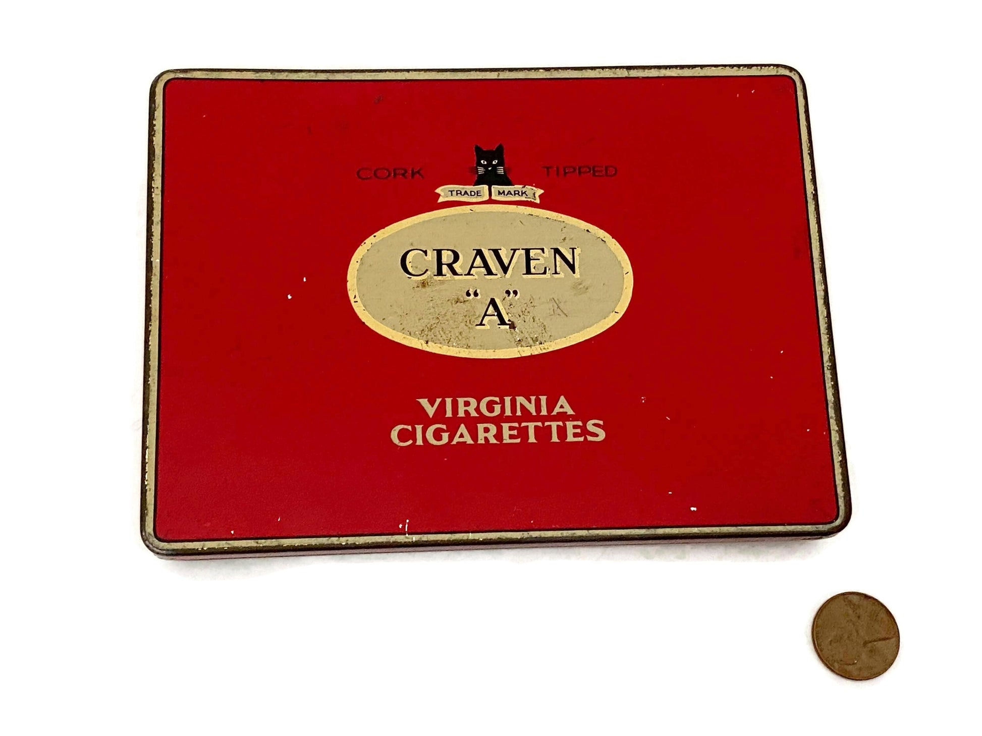 Antique Tin Raven Virginia Container at Duckwells