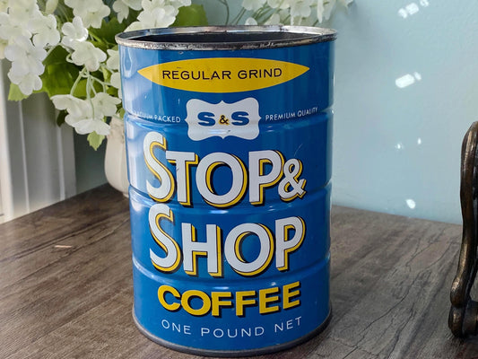Midcentury Stop & Shop Coffee Tin Can at Duckwells