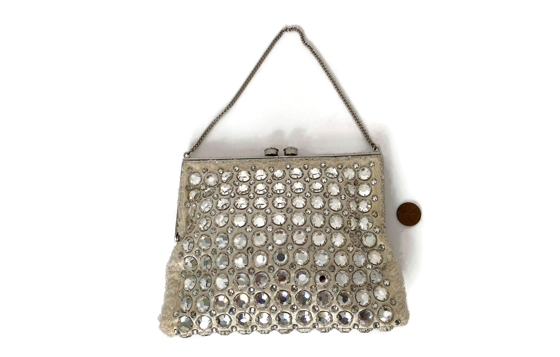 Vintage Rhinestone Beaded Evening Bag by Cyreld Paris at Duckwells