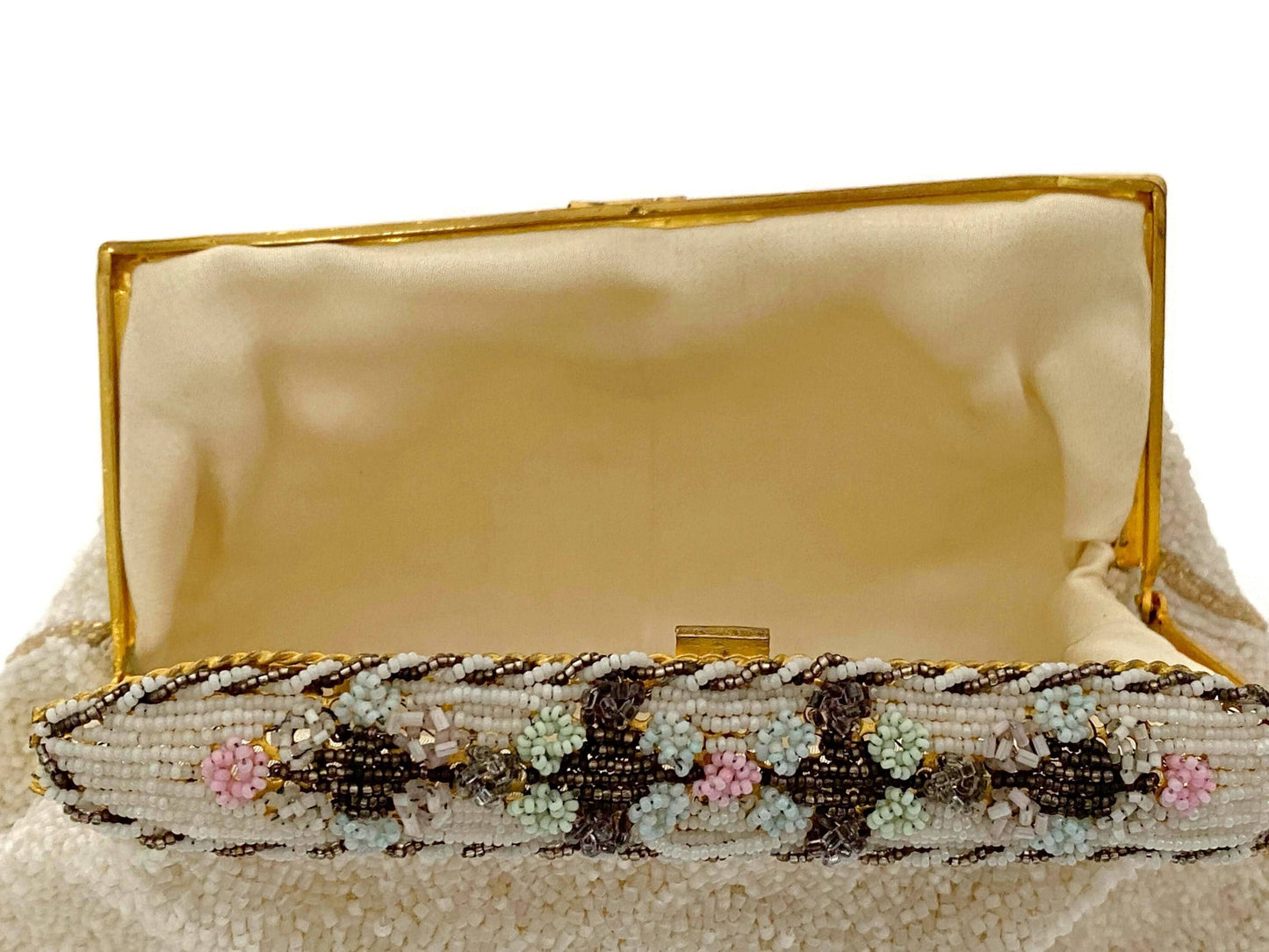 Vintage French Floral Beaded Purse, Saks Fifth Avenue at Duckwells