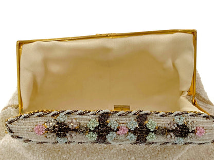 Vintage French Floral Beaded Purse, Saks Fifth Avenue at Duckwells