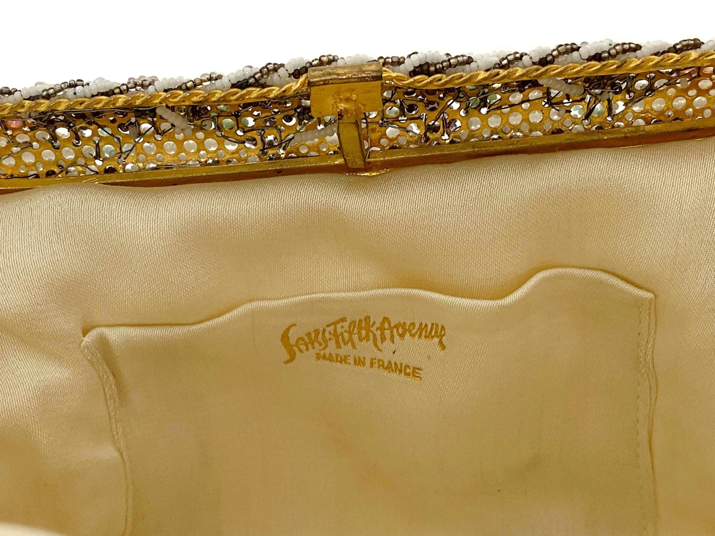 Vintage French Floral Beaded Purse, Saks Fifth Avenue at Duckwells
