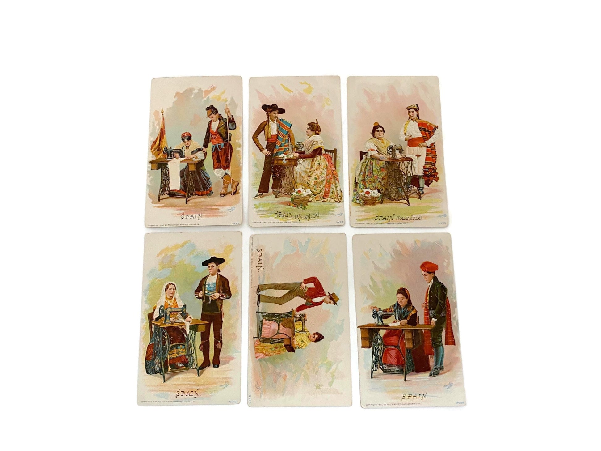 Antique Singer Sewing Advertising Cards, Spain Collectibles at Duckwells