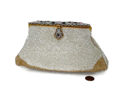 Vintage French Floral Beaded Purse, Saks Fifth Avenue at Duckwells