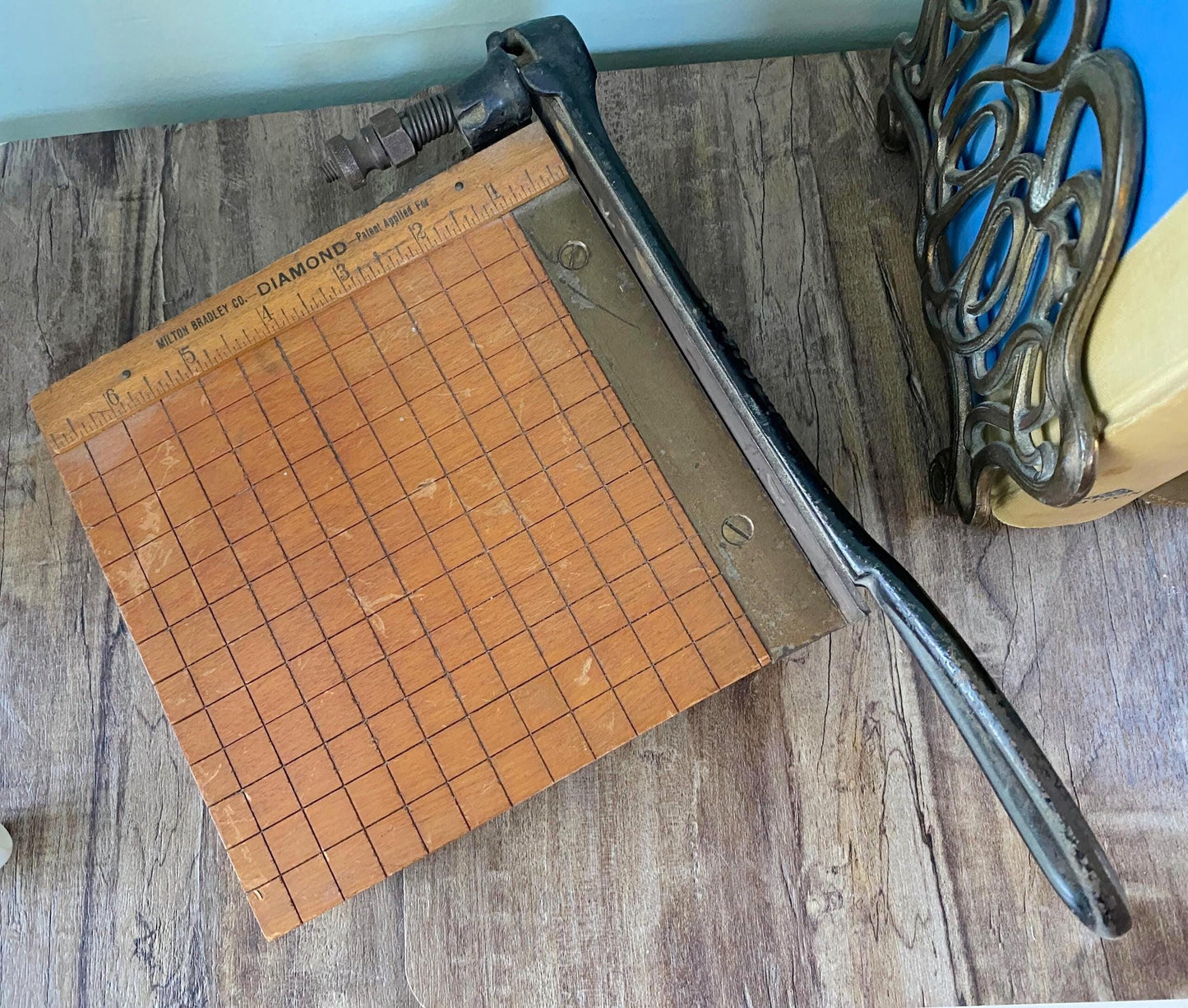 Antique Small Paper Cutter by Milton Bradley at Duckwells