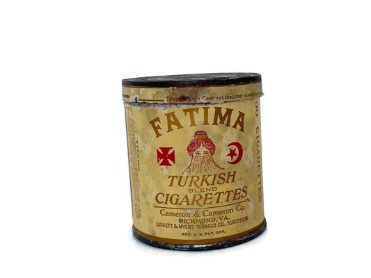 Antique Tobacco Tin, Fatima Turkish Cigarettes at Duckwells