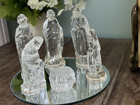 Vintage Glass Nativity Set at Duckwells