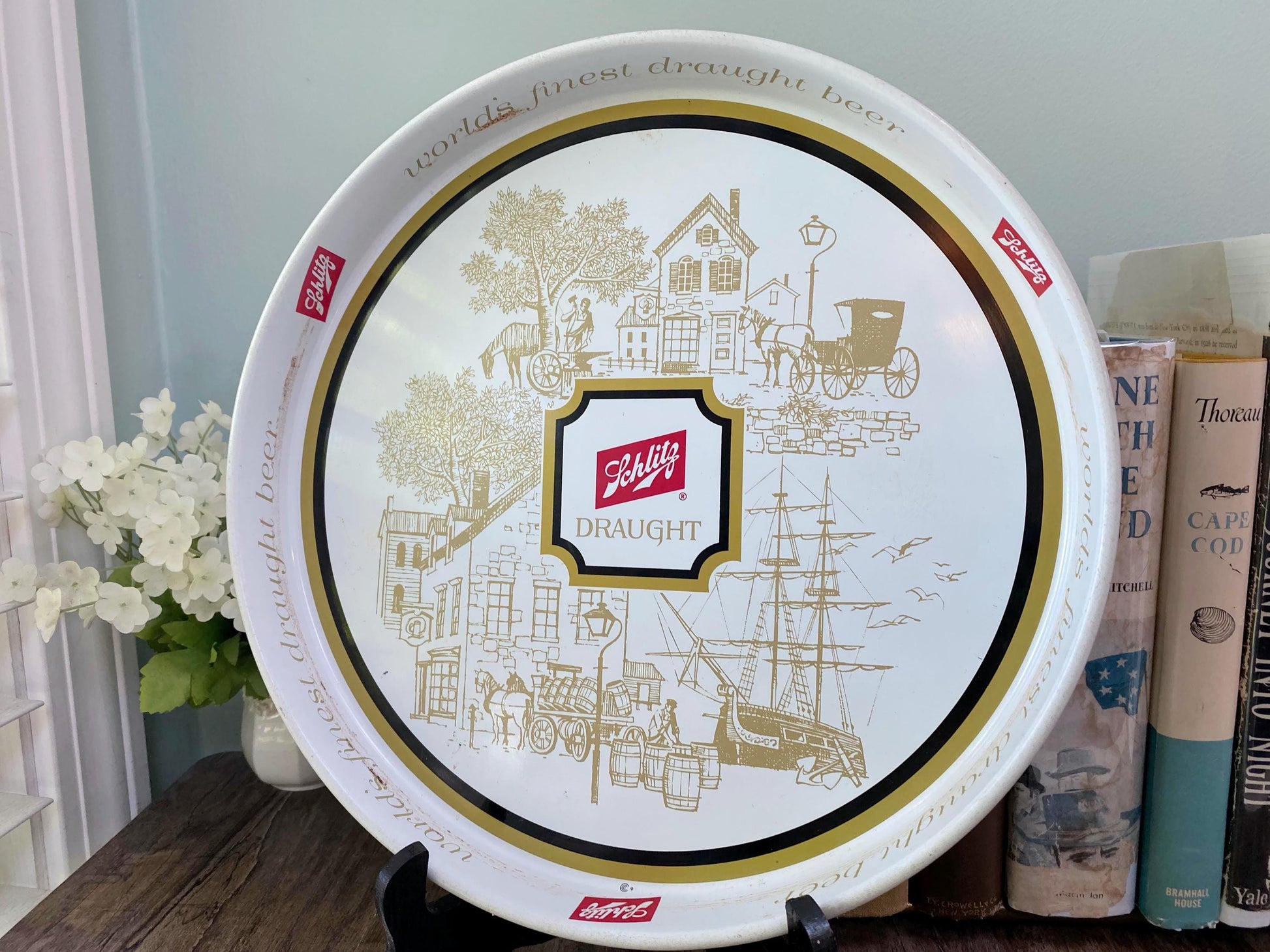 Midcentury Schlitz Metal Beer Tray at Duckwells