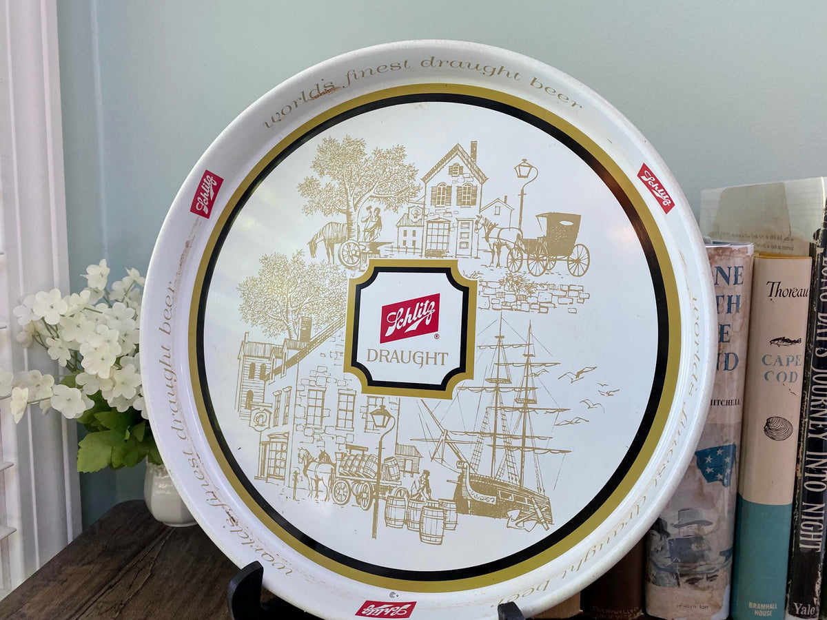 Midcentury Schlitz Metal Beer Tray at Duckwells