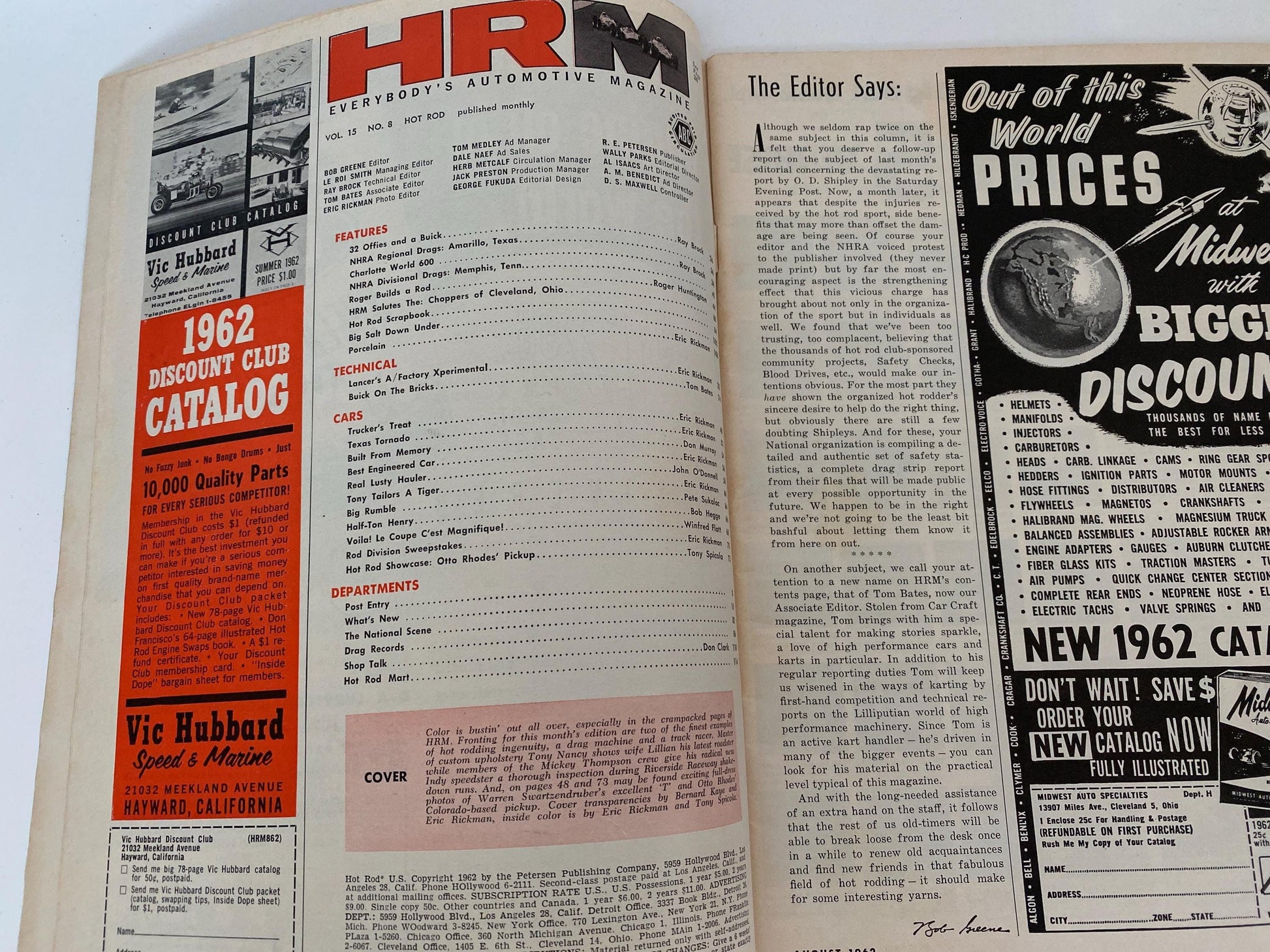 Midcentury Hot Rod Magazine August 1962 at Duckwells
