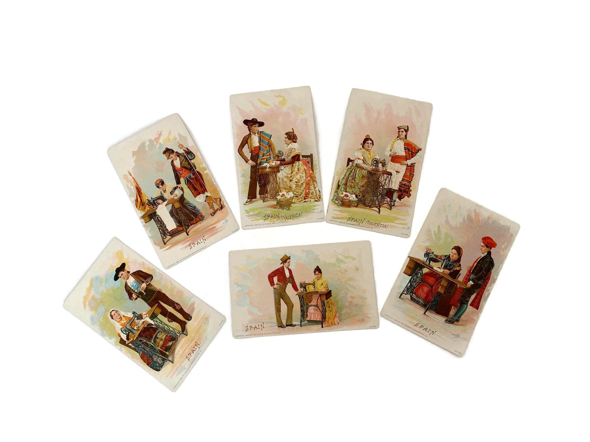 Antique Singer Sewing Advertising Cards, Spain Collectibles at Duckwells