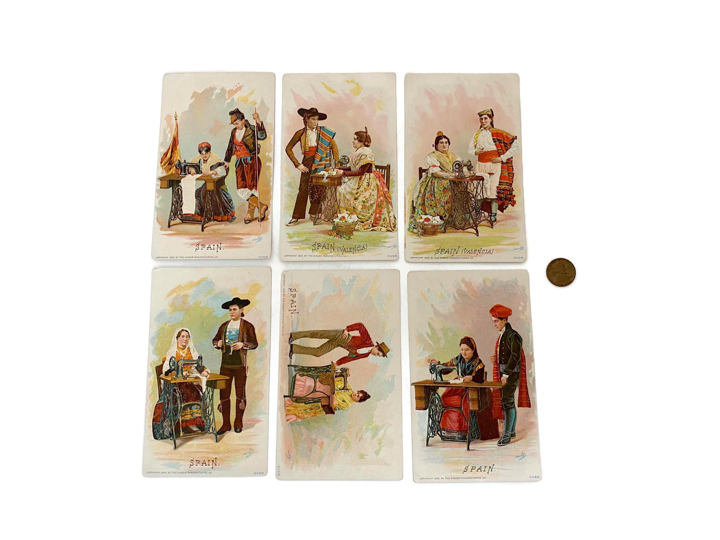 Antique Singer Sewing Advertising Cards, Spain Collectibles at Duckwells