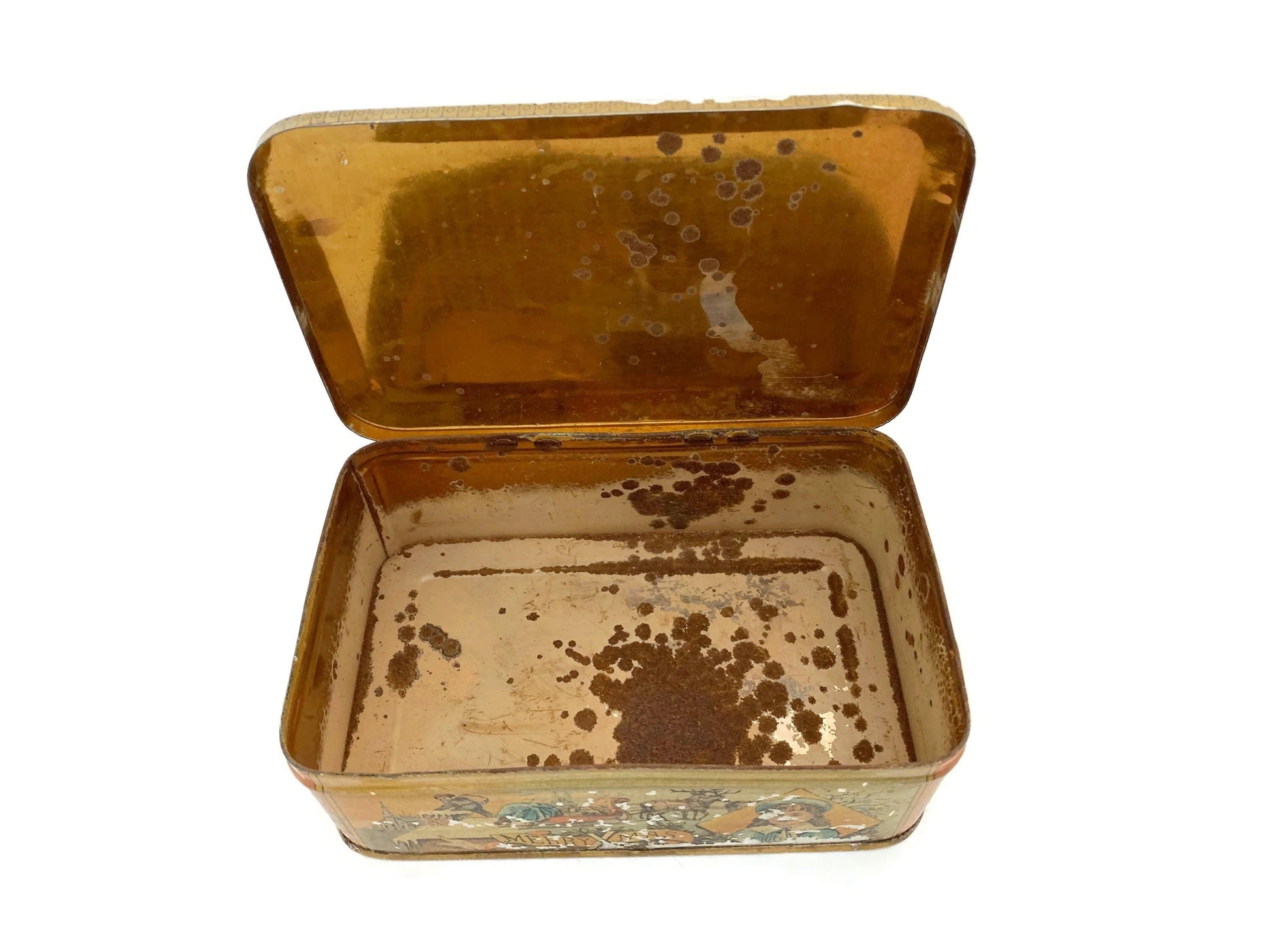 Antique Christmas Biscuit Tin Can at Duckwells