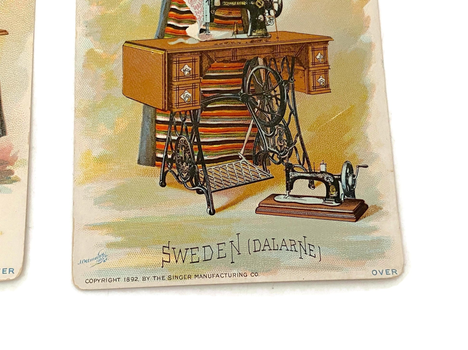 Antique Singer Sewing Advertising Cards, Swedish Collectibles at Duckwells