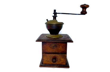 Vintage Coffee Grinder, European Hand Crank at Duckwells