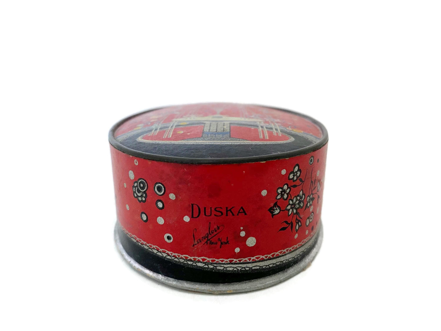 Rare, vintage Duska Face Powder, 1928 Art Nouveau at Duckwells