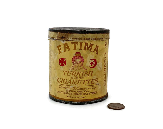 Antique Tobacco Tin, Fatima Turkish Cigarettes at Duckwells