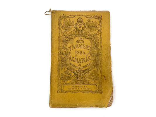 Antique Booklet The Old Farmer's Almanac 1865 edition at Duckwells