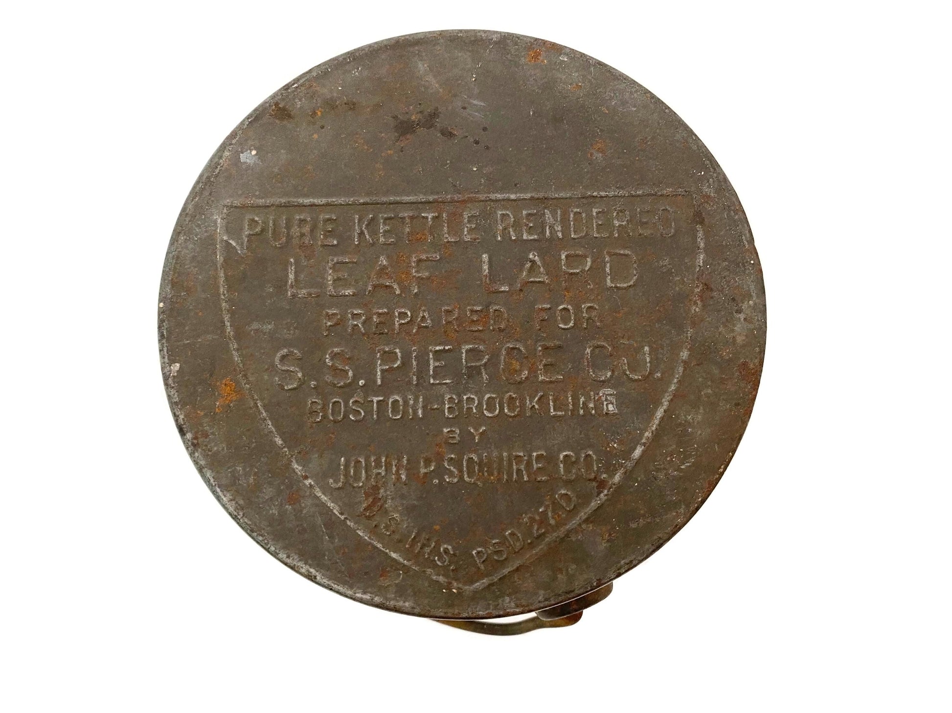Antique Boston Lard Metal Advertising Can at Duckwells