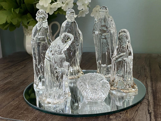Vintage Glass Nativity Set at Duckwells