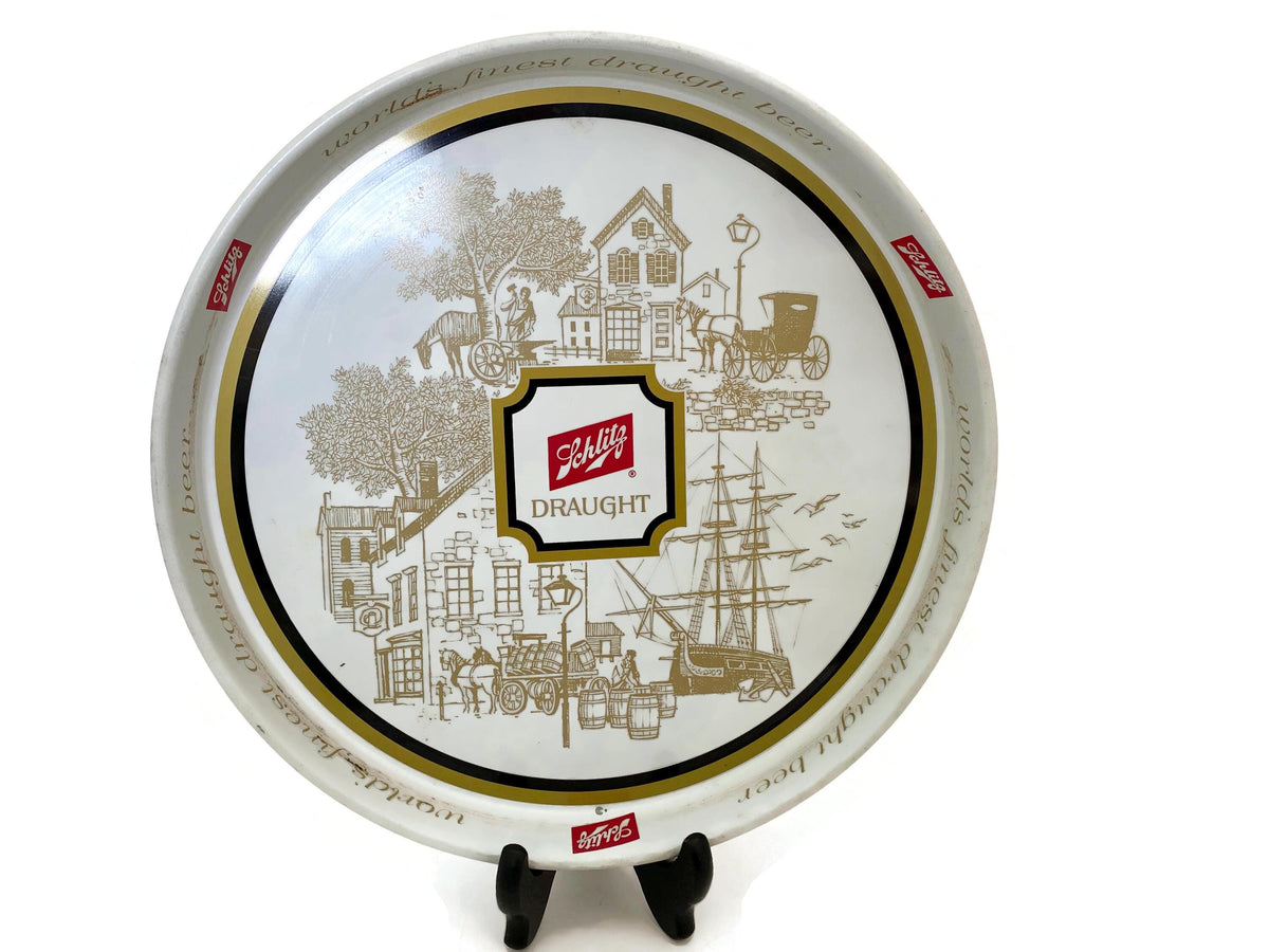 Midcentury Schlitz Metal Beer Tray at Duckwells