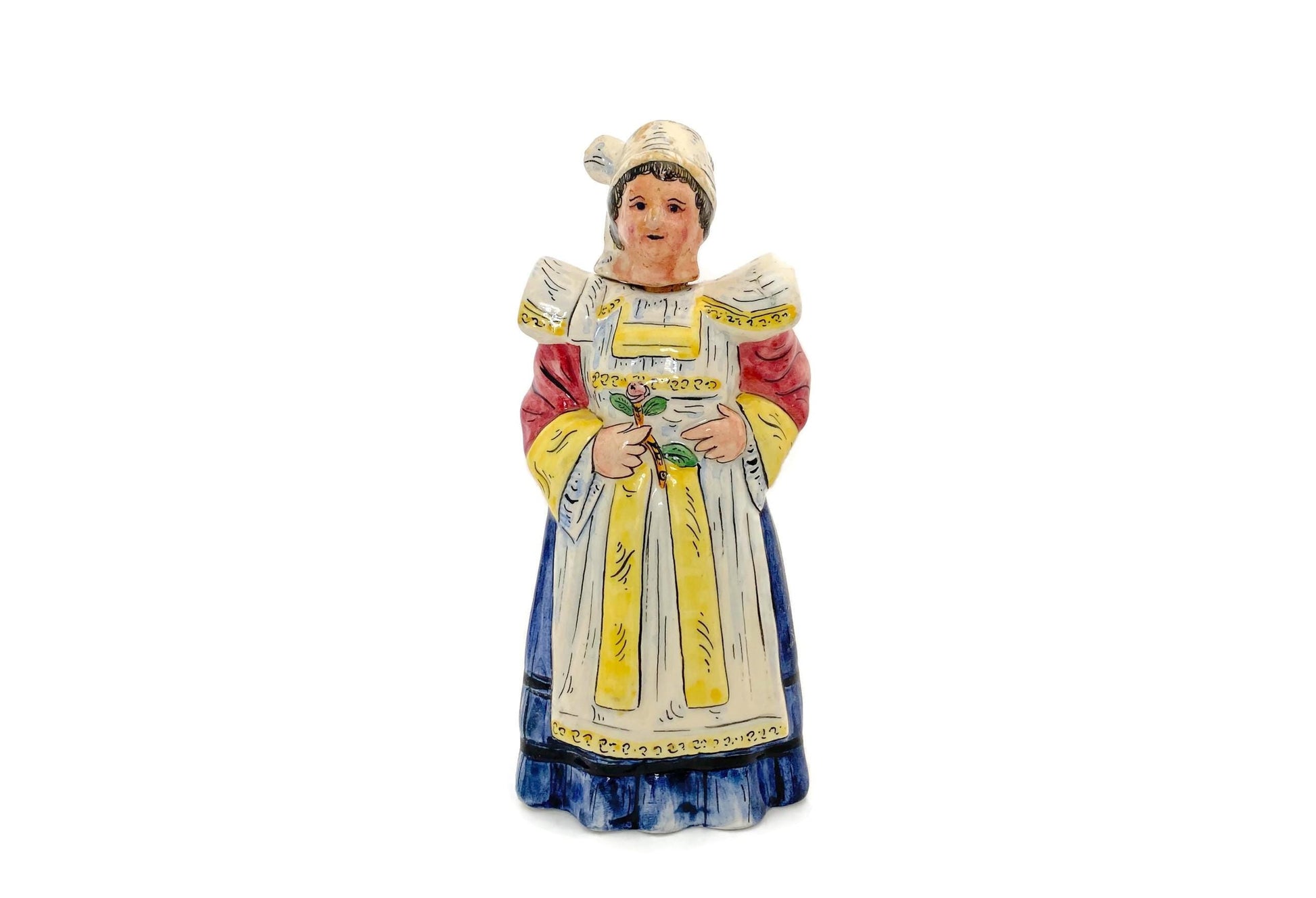 Vintage French Woman Decanter Figurine Faience Ceramic at Duckwells