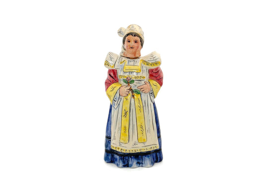 Vintage French Woman Decanter Figurine Faience Ceramic at Duckwells