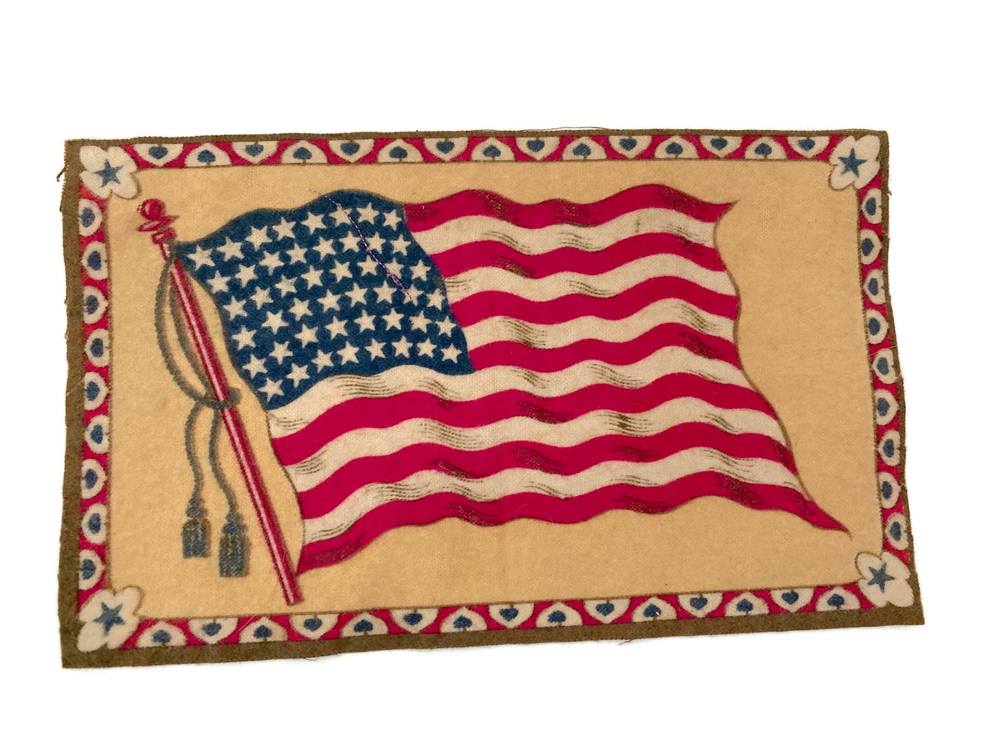 Antique Cigar Flannel USA Flag at Duckwells