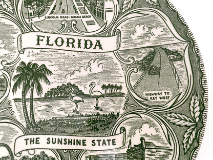 Vintage Florida Souvenir Plate at Duckwells