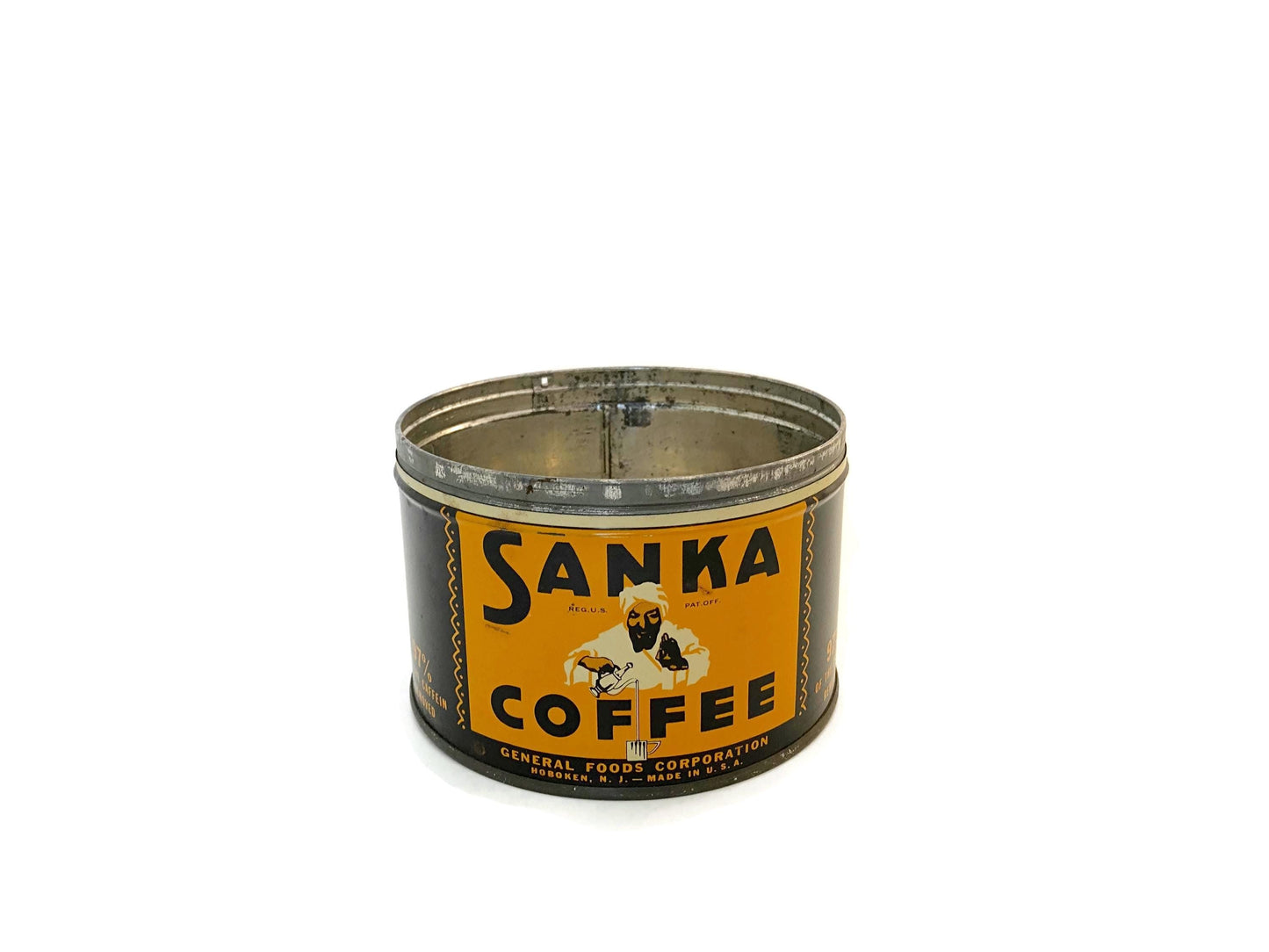 Midcentury Sanka Coffee Tin Can