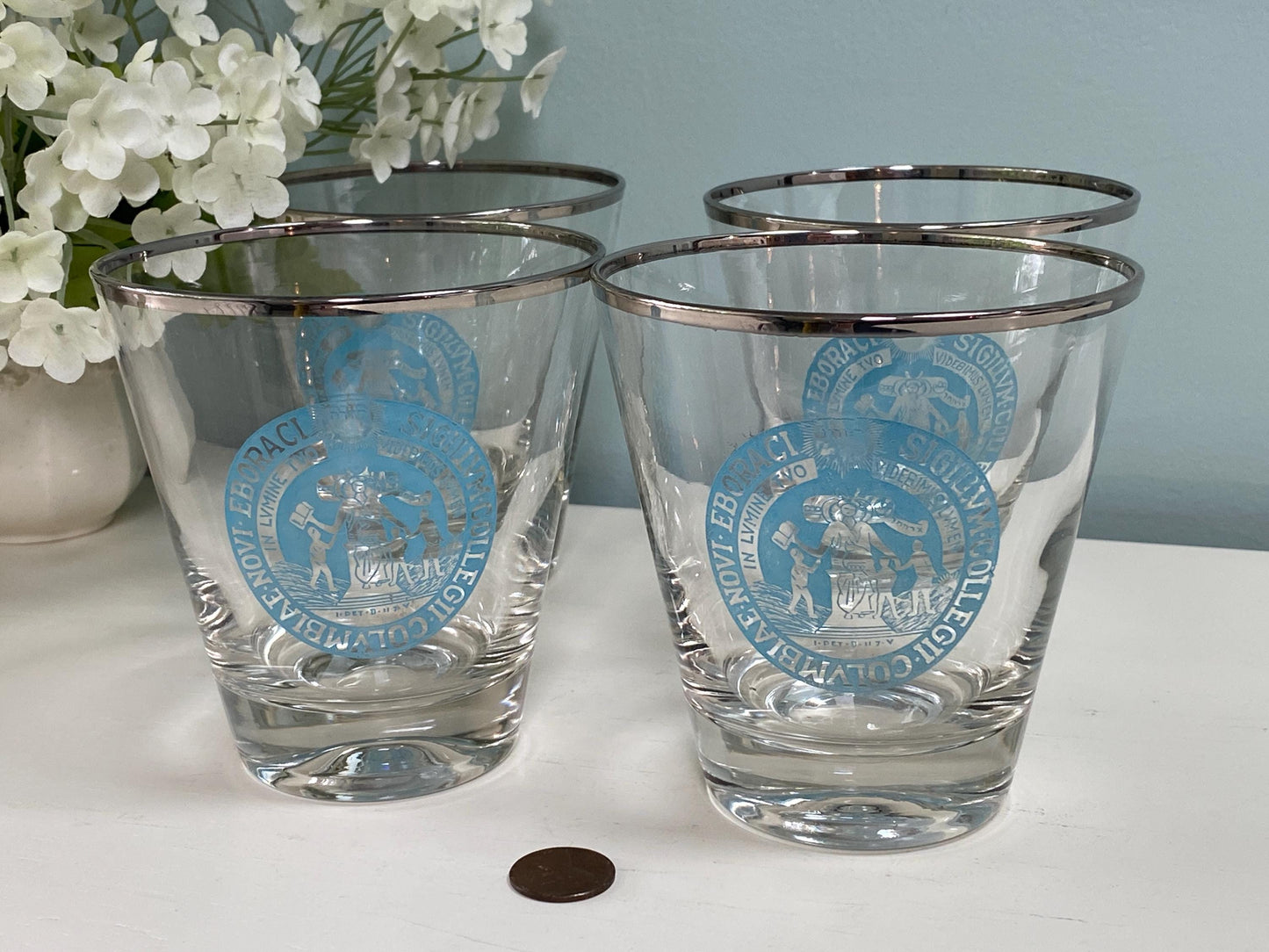 Midcentury Columbia University Glassware at Duckwells