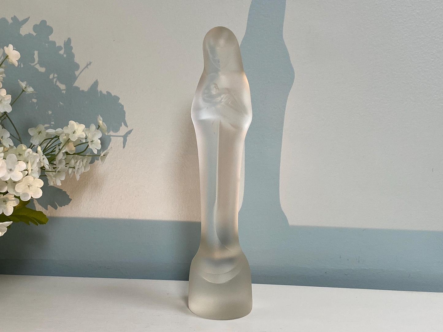Vintage Madonna and Child Glass Figurine by Leerdam at Duckwells
