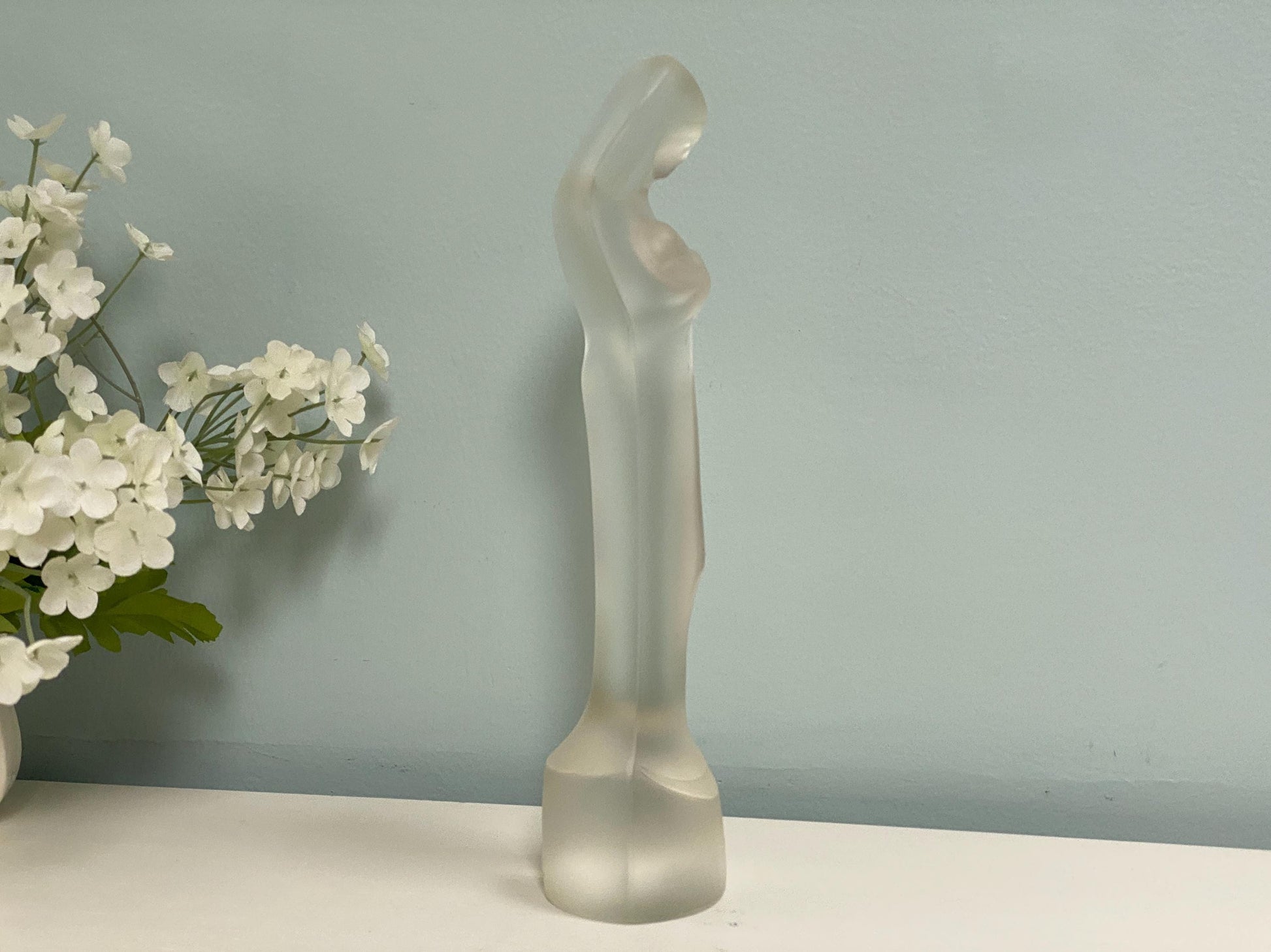 Vintage Madonna and Child Glass Figurine by Leerdam at Duckwells