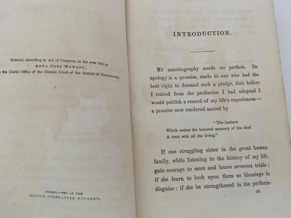 Antique Book, Autobiography of an Actress; 1854
