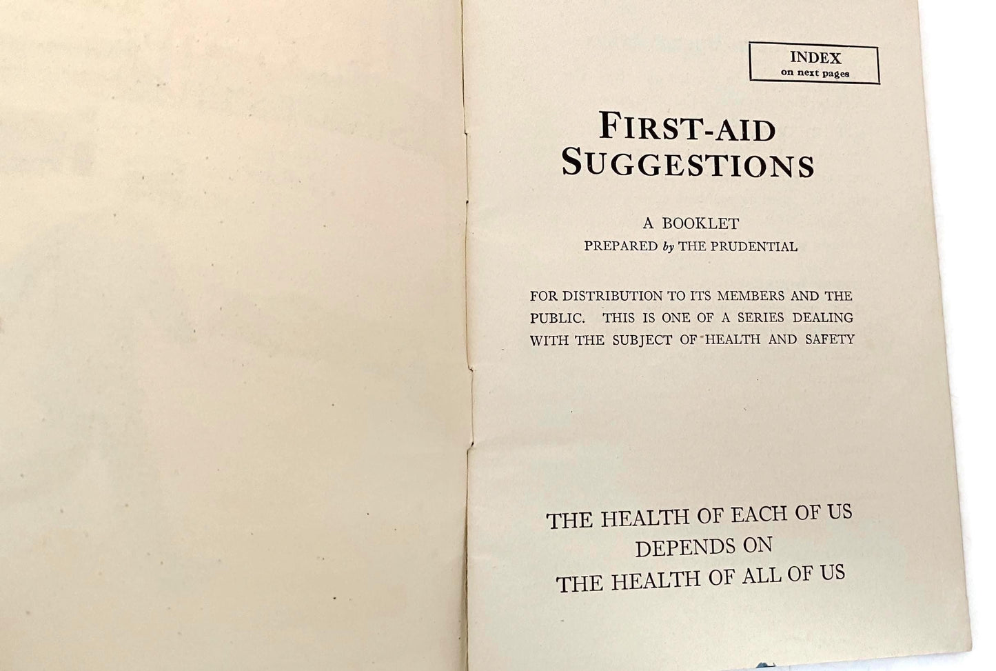 Antique First Aid Booklet circa 1920s at Duckwells